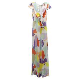 Alice + Olivia Alice & Olivia Sierra Geo Collage Jumpsuit aus mehrfarbiger Seide