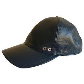 SPORTMAX cappellino da baseball in vera pelle nuovo di zecca