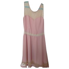 Autre Marque Rosa Boho Kleid aus Viskose