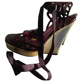 Cesare Paciotti Keilsandalen Braun Leder