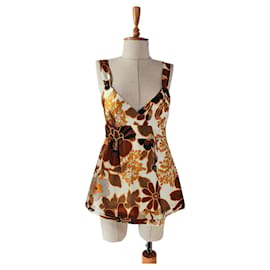 Top de seda J.Crew Marrón Multicolore