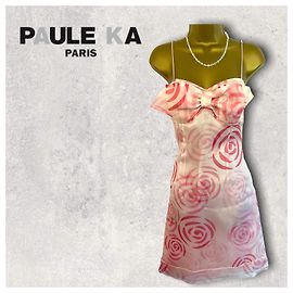 Abito Paule Ka in organza di seta rosa pallido