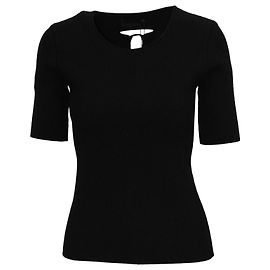 Camiseta con abertura en la espalda en rayón negro de Alexander Wang