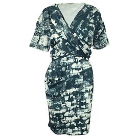 Céline VESTIDO MIDI CELINE CRUZADO DE ALGODÓN VERDE