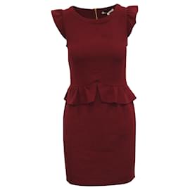 Vestido con sobrefalda Resonance de Sandro Paris en poliéster burdeos
