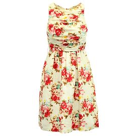 Minivestido floral con espalda abierta en seda blanca de Alice + Olivia