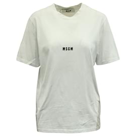 T-Shirt MSGM Minimalist Logo in Cotone Bianco - Msgm