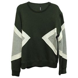 Neil Barrett Neopren-Sweatshirt mit Geomuster aus grünem Lyocell