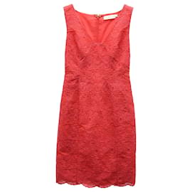 Tory Burch Cameron vestido tubo sin mangas con cuello en V en poliéster coral