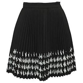 MSGM Gonna plissettata con taglio laser a pied de poule in poliestere nero - Msgm