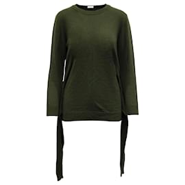 Sandro Paris Taillen-Pullover aus armeegrüner Wolle