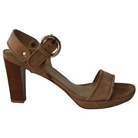 Stuart Weitzman Sandali open-toe con cinturini in camoscio marrone