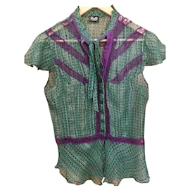 Dolce & Gabbana Geometric Pattern Gold Thread Shirt
