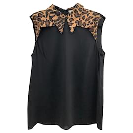 Top Miu Miu de viscosa negro
