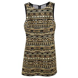 Abito senza spalline con stampa tribale Alice + Olivia in acrilico dorato