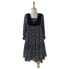 Vestido Floral Twin Set Simona Barbieri Negro Multicolor