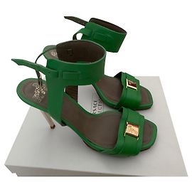 Décolleté Gianni Versace in pelle verde scuro