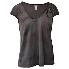 Chloé Camiseta Chloe Tie-Dye con adorno de flores en algodón gris
