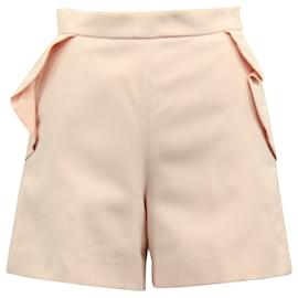 Pantaloncini Sandro Paris con dettaglio ruches in poliestere rosa