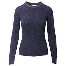 Ba&Sh Funkelnder Pullover aus nachtblauem Polyester