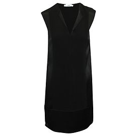 Vince Paneled Mini Dress in Black Viscose 