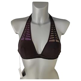 Top de bikini triángulo La Perla Negro Irisado