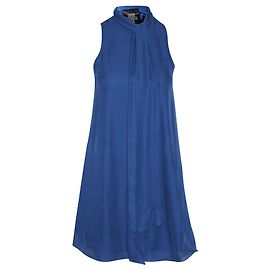 Minivestido con cuello anudado en seda azul Cassidy de Alice + Olivia