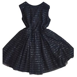 Red Valentino Abito nero in tulle e paillettes