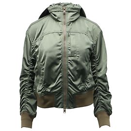 Bomber Vince con Cappuccio in Poliestere Verde Kaki