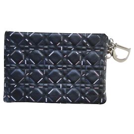 Pochette Dior Blu Navy in Tela