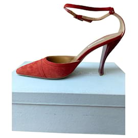 Décolleté con cinturino Philippe Model scamosciato arancio