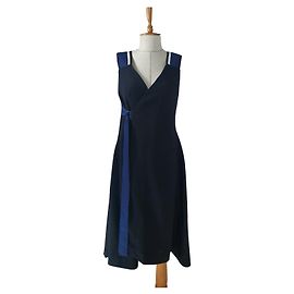 Autre Marque Vestito Left-handed Paris in cotone nero bianco blu