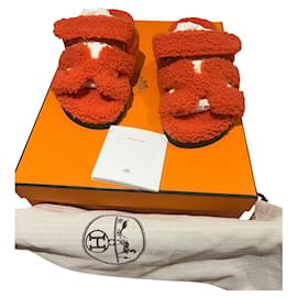 Mules Hermès Cyprus Arancione in Pelle