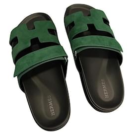 Hermès Mules chypre verde scuro