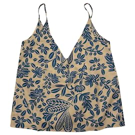 Top Modetrotter Amelia Blu Fokis Cotone Lino - Autre Marque
