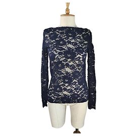 Blusa in pizzo blu Baum und Pferdgarten