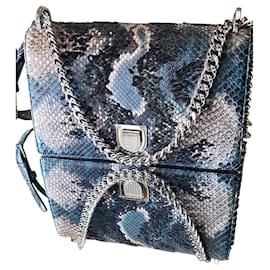 Borsa a mano Christian Dior in pelliccia blu