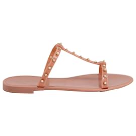 Sandali Stuart Weitzman Jelly con Perla in Gomma Rosa Pesca