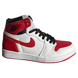 Nike Air Jordan 1 Retro High OG Heritage Scarpe da ginnastica in pelle bianca