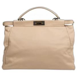 Borsa a mano Fendi in pelle beige
