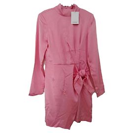 & Other Stories Mini Vestido Rosa de Viscose com Laço