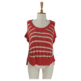 Free People Kurzarm Pullover Baumwolle Leinen