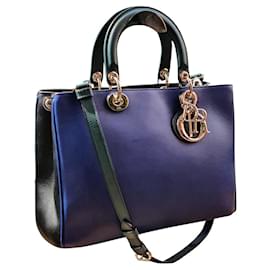 Borsa tote Dior Diorissimo blu in pelle