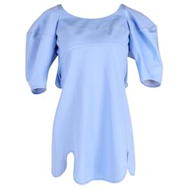 Ellery Deliberate Distance Cone Kleid aus hellblauer Baumwolle