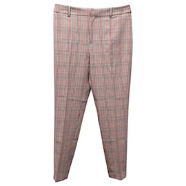 Karierte Hose mit geradem Bein von Iris & Ink aus rotem Polyester