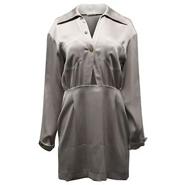 Nanushka Hemdkleid mit Ausschnitten aus taupefarbenem Triacetat-Polyester