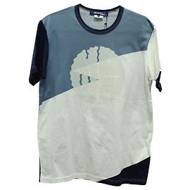 Junya Watanabe Camicia Uomo Stampa Grafica in Cotone Blu