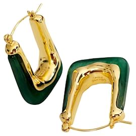 Orecchini Céline oro e verde in acciaio