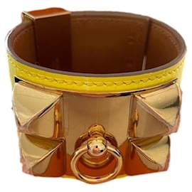 Bracelet Hermès Collier de Chien Jaune Crocodile