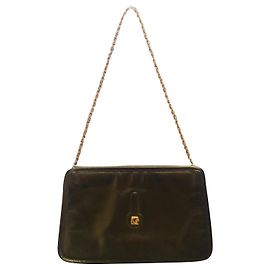 Pochette vintage in pelle nera Pierre Cardin